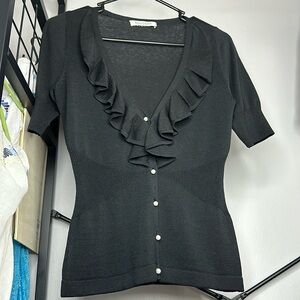 WHBM Short Sleeve Cardigan with Pearl Buttons Size XS